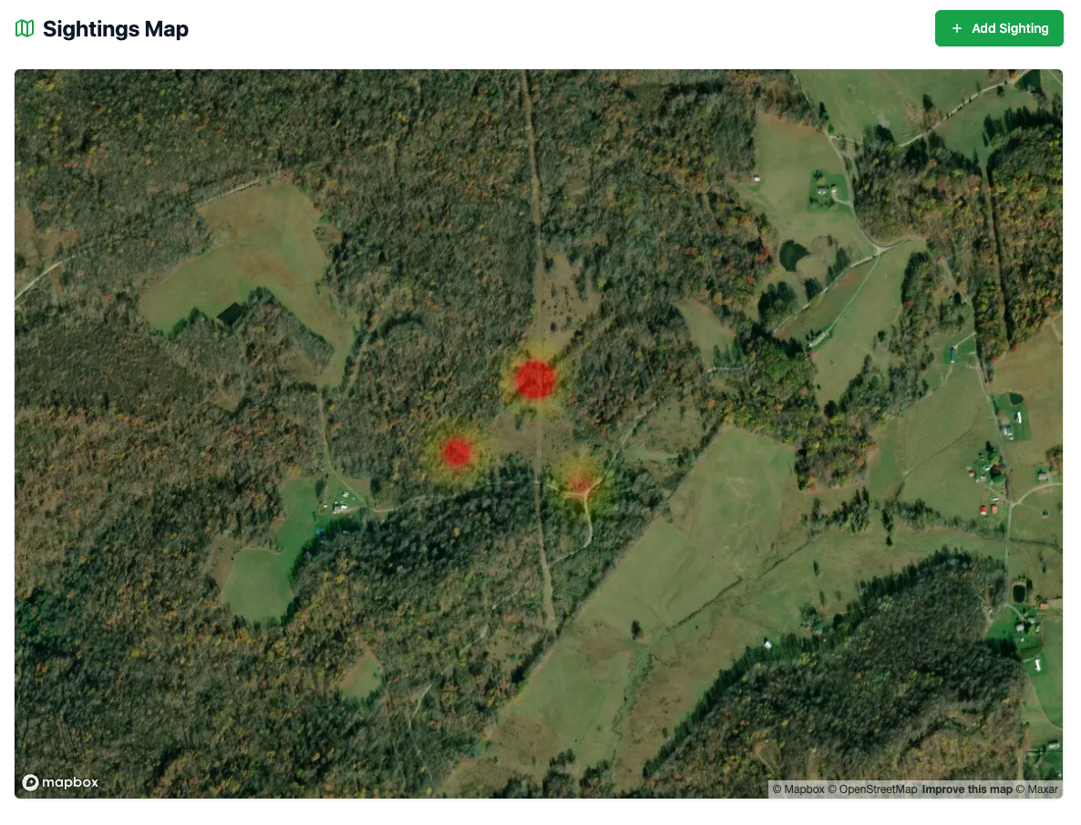 Sightings Heat Map